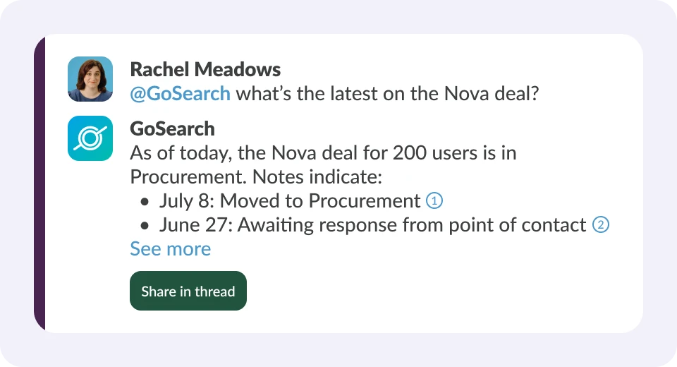 Get answers in Slack